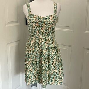 Papaya Sweetheart Pleated Strap Mini Sun Cami Dress 30”‎ Y2K Coquette Fit Flare